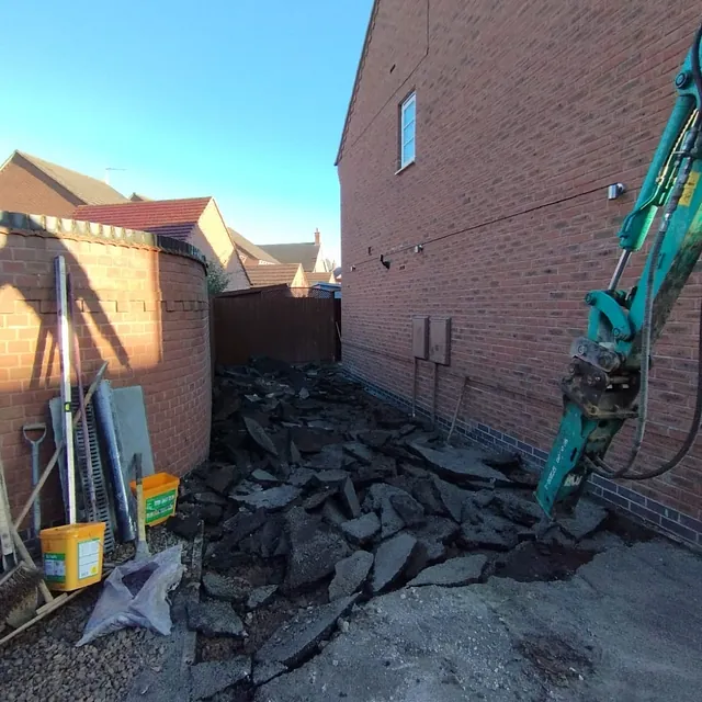 digging up existing driveway