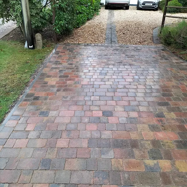 block paved driveway