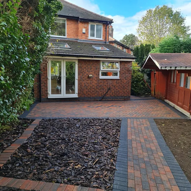 block paved pathway and patio