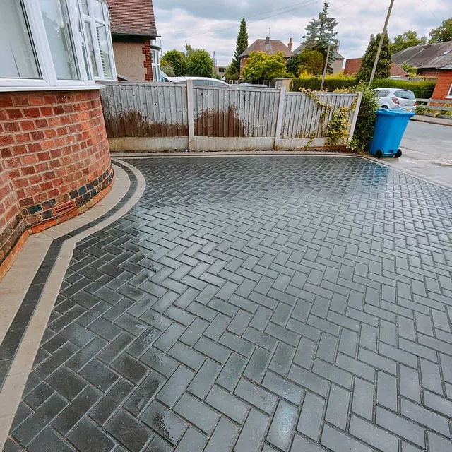 herringbone block paving