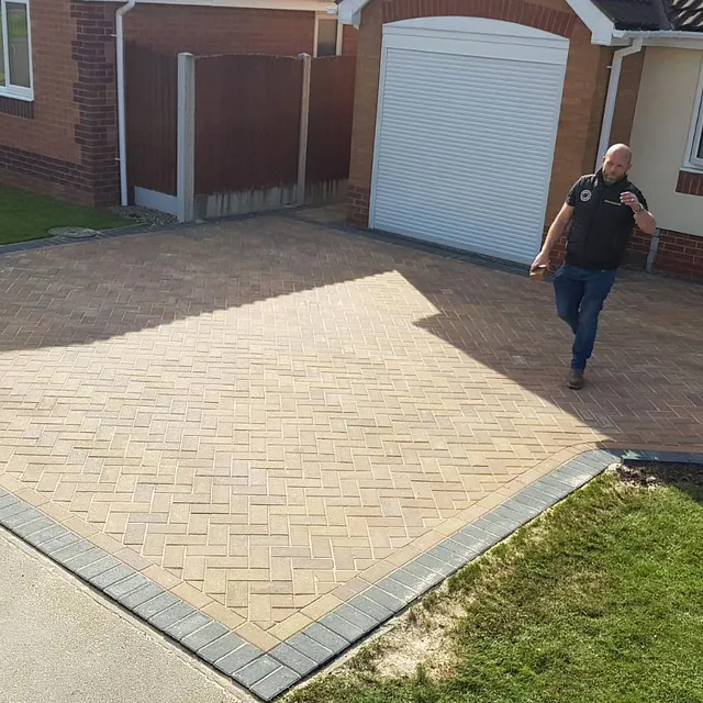 A newly finished driveway installed by our team