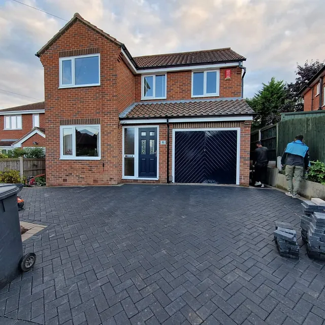 block paved driveway