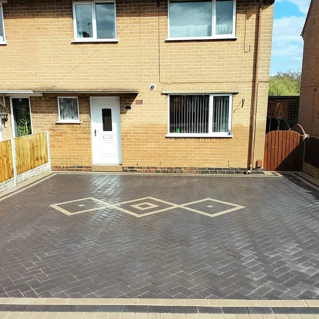 block paved driveway