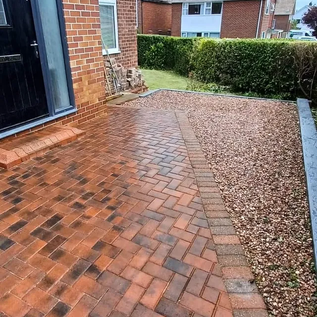 block paved driveway