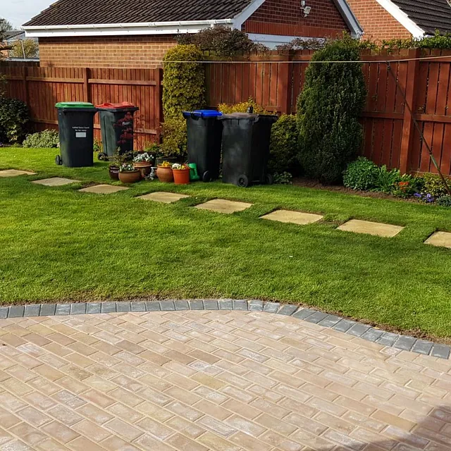 Work done by our team on a patio and new lawn for a domestic customer