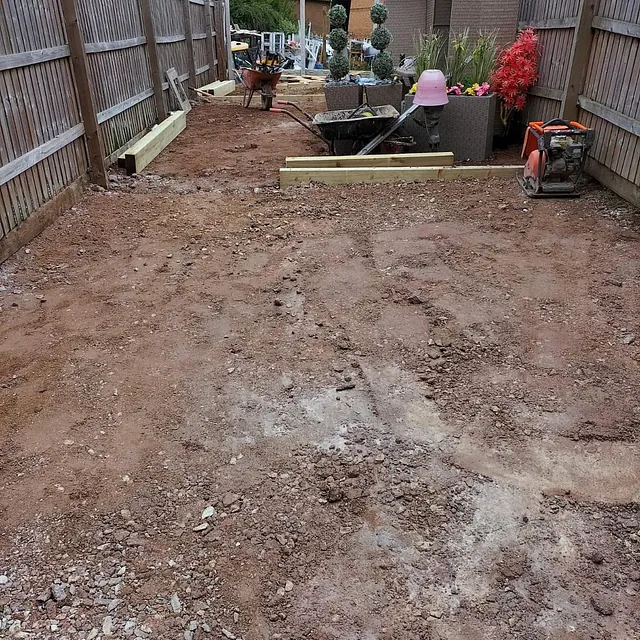 block paved driveway in progress