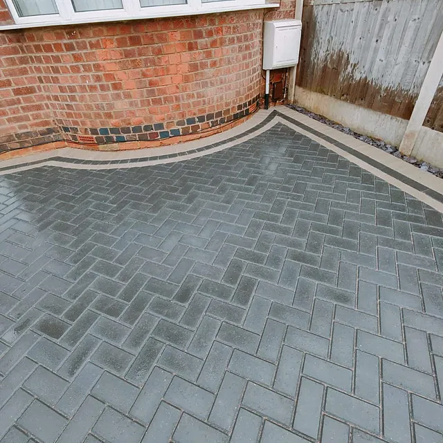 herringbone block paving