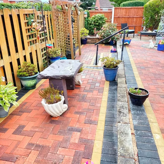 multi coloured block paving