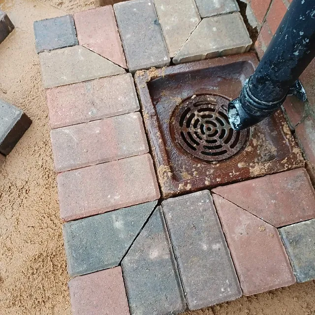 block paved driveway in progress