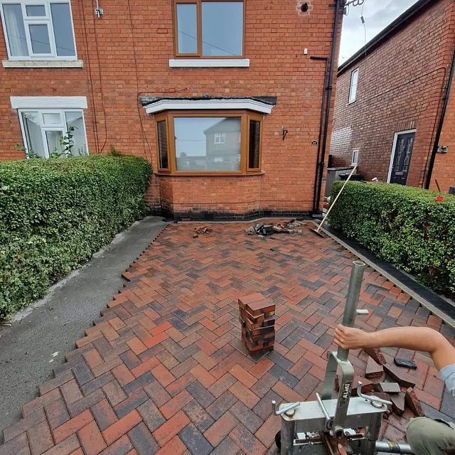 block paved driveway