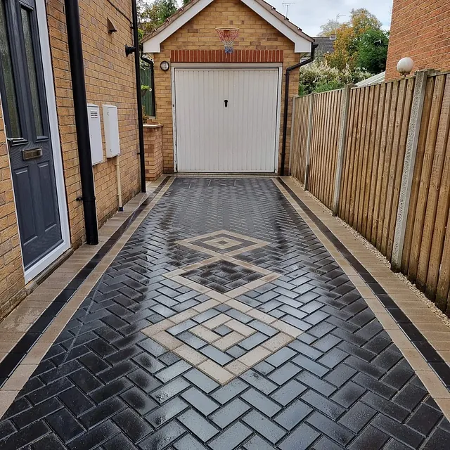 block paved driveway